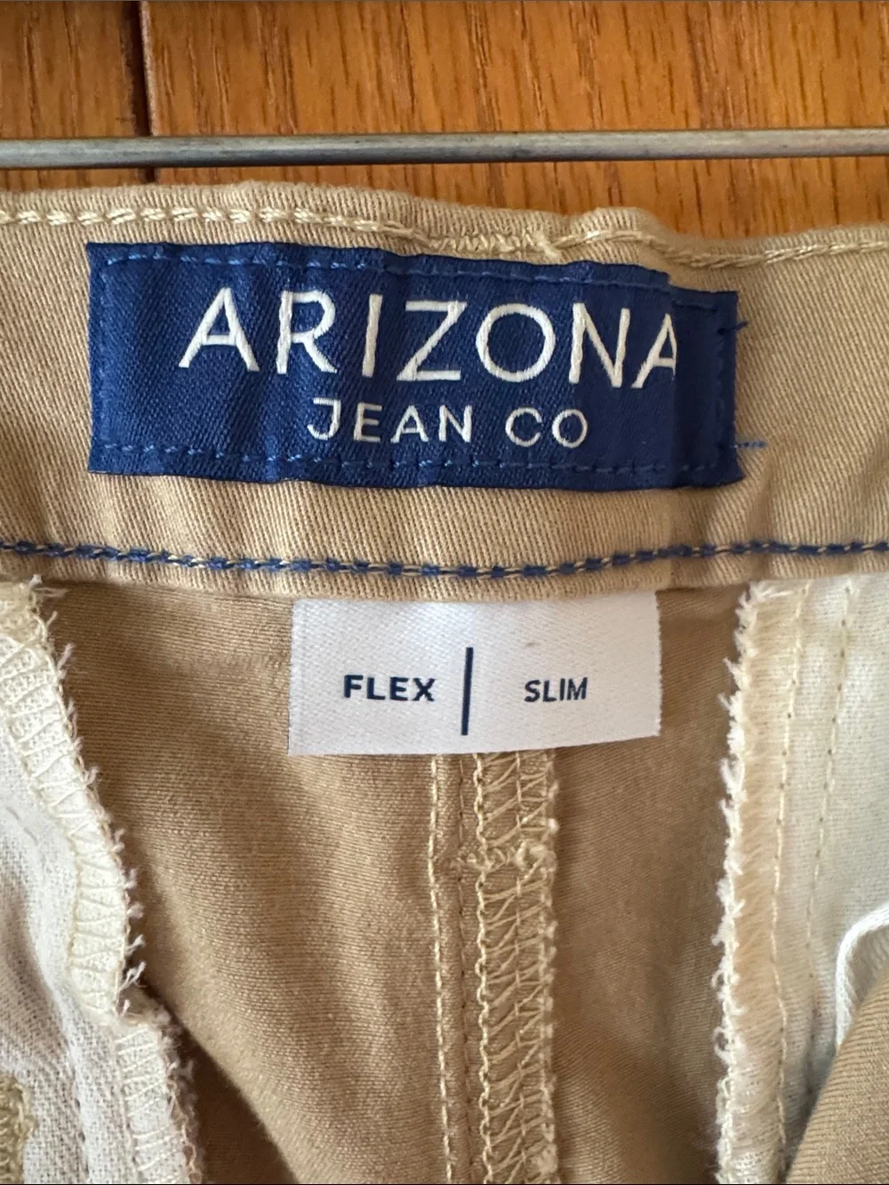 Arizona Jean Company Men’s Khaki Stretch Chinos - Light Khaki 34 x 34 Slim Fit